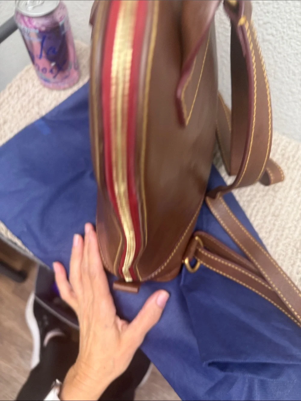 Dooney & Bourke Chocolate Brown Leather Dome Backpack